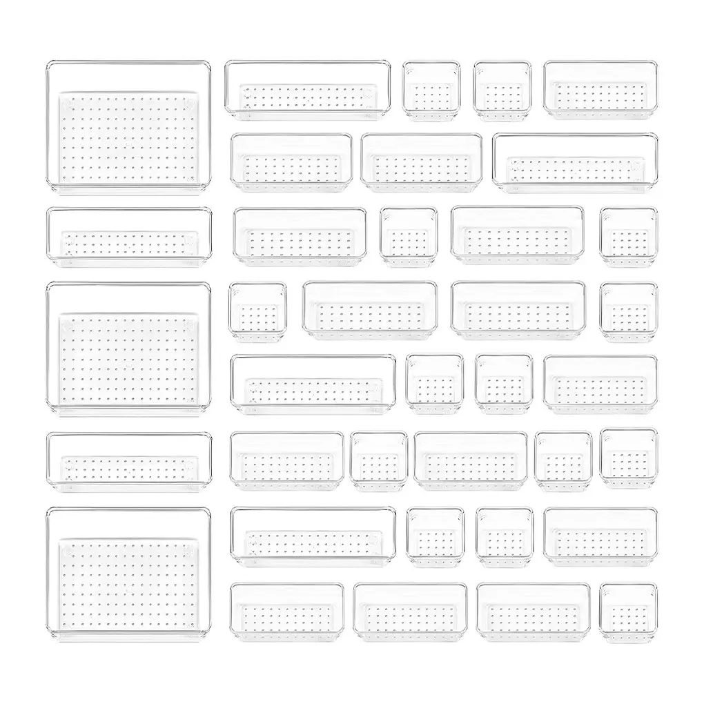 

25pcs/set Customizable Drawer Organizers - Drawers Neat And Tidy Drawer Organizers Set Transparent 25pcs