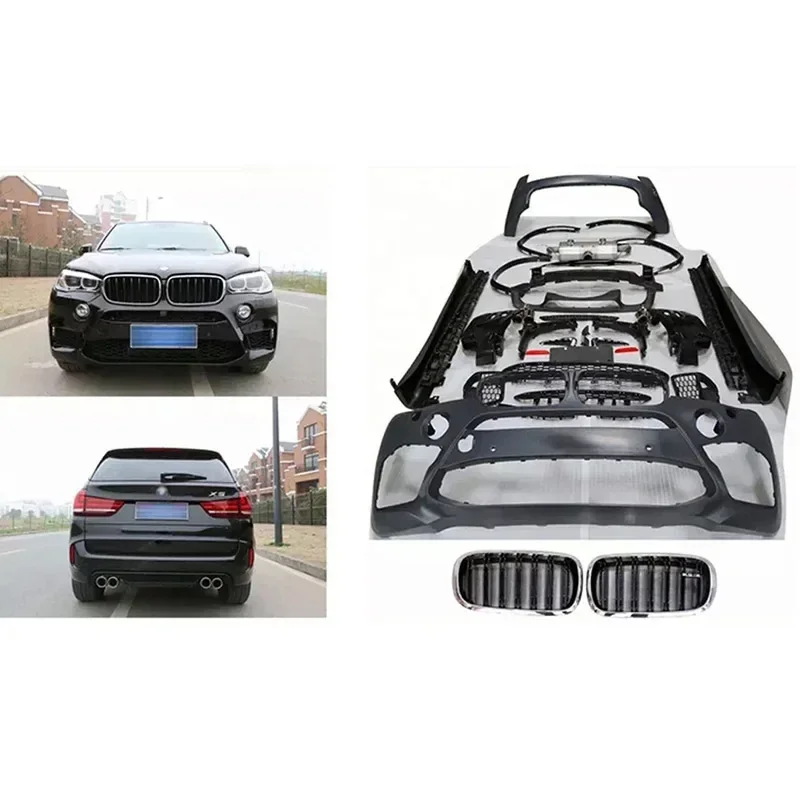 New style Car Bumpers Body Kit for BMW X5 F15 2013 2014 2015 2016 2017 2018 Upgrade X5M with Front Bumper Grilles Rear Bumper Ta