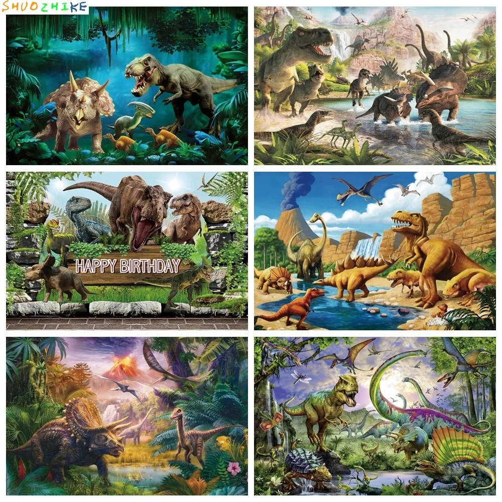 

Jurassic Park Dinosaur Jungle Birthday Party Photography Background Jurassic World Baby Shower Photo Backdrop Photo Studio Prop