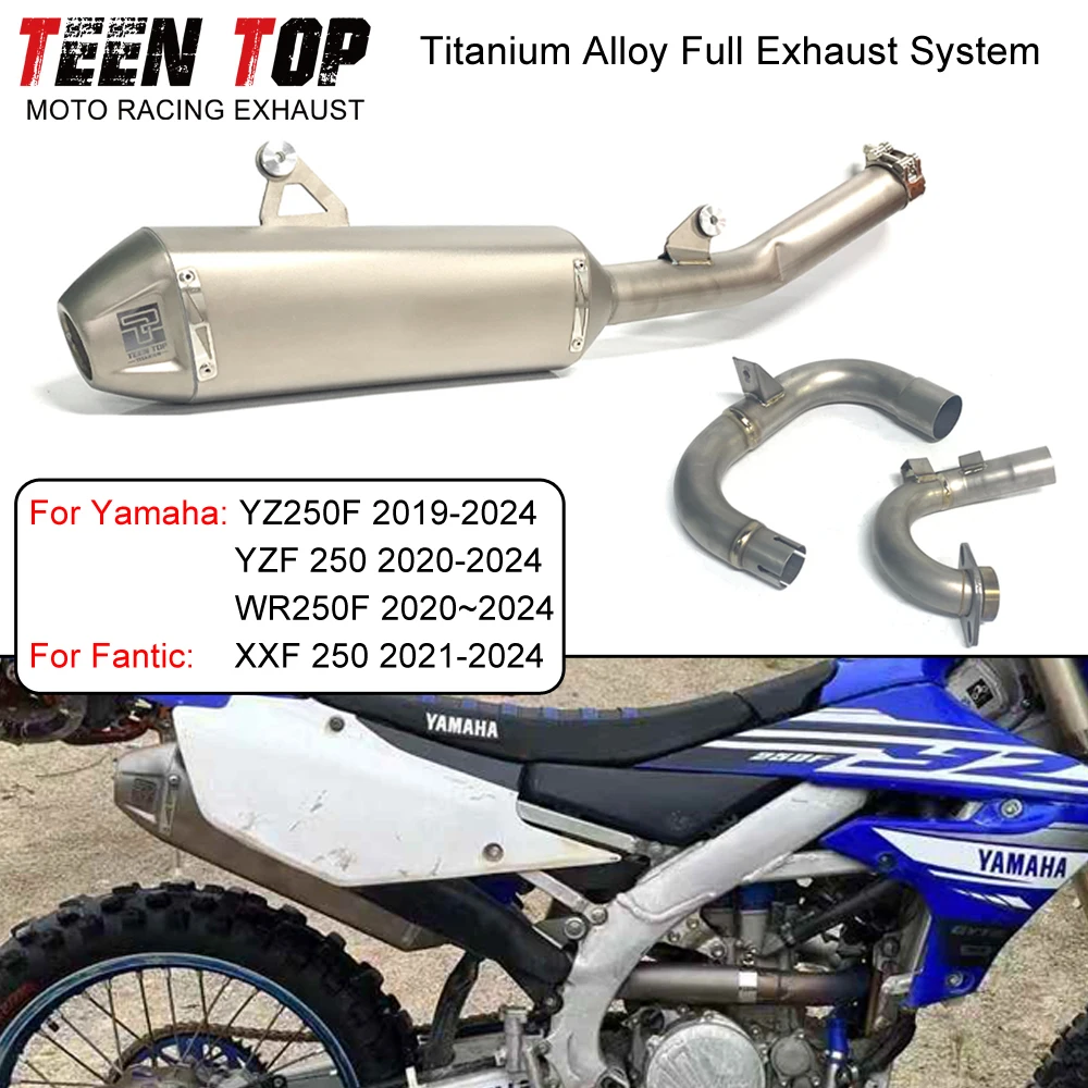 For Yamaha YZ250F YZF 250 WR250F Exhaust System 48mm Motor Bike Titanium Alloy Exhaust Muffler yz250f 2019-2024 Connect Tube