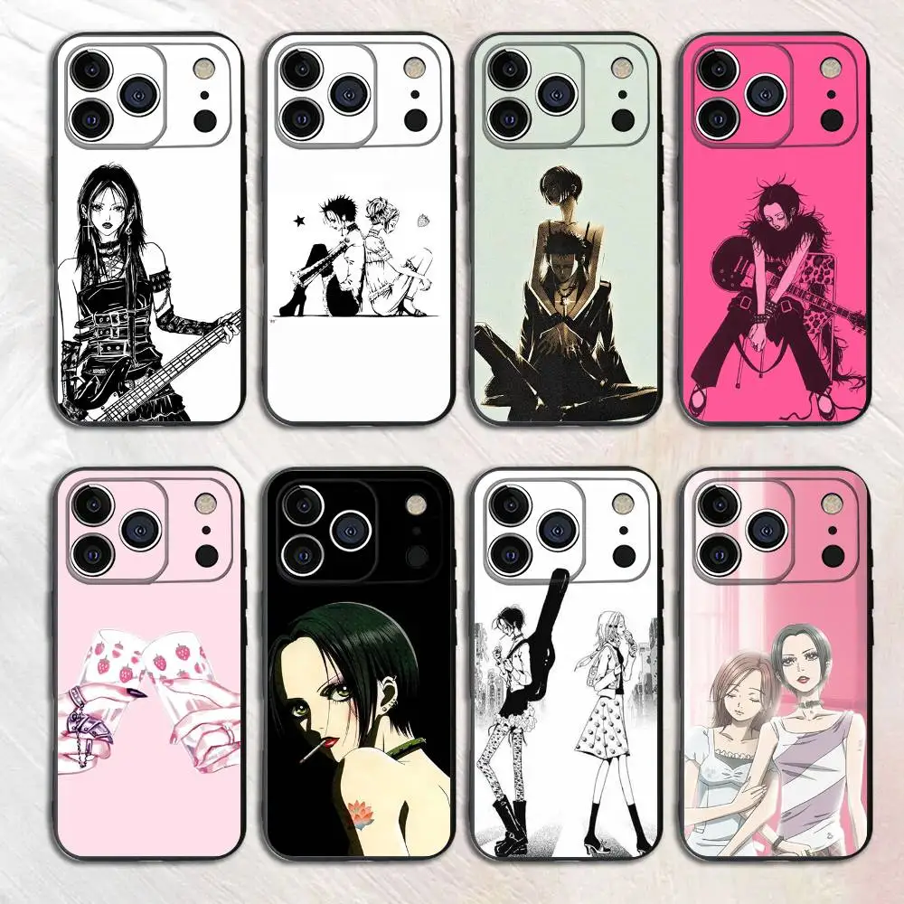 

Anime Cartoon Character NANA Black Matte Phone Case For iPhone 17,16,15,14,13,12,13,12,11 Pro Max Plus mini X XR Soft Back Cover