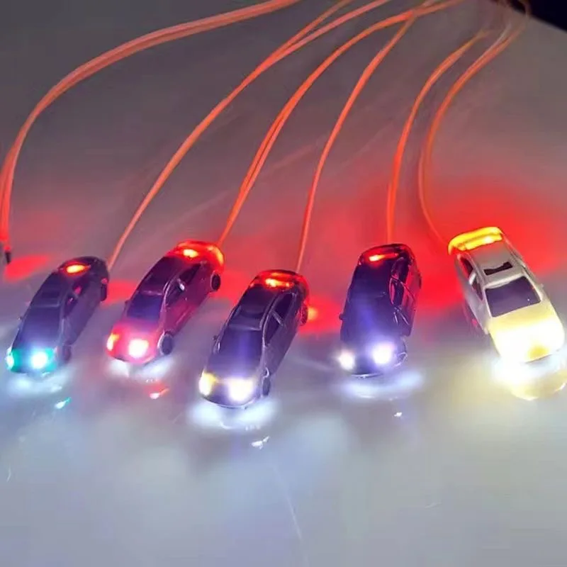 20Pcs Model Car with Led Light 12V Plastic Car HO N Scale Train Layout railway railroad Building Scenery 1:75 1:87 1:150 1:200