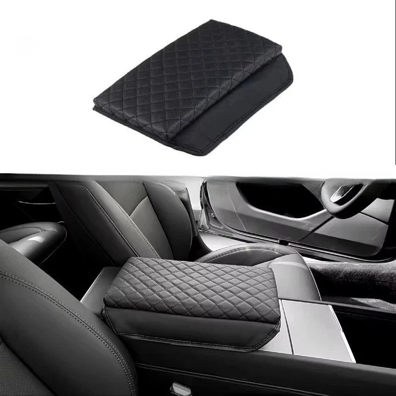 Armlehnenbox-Abdeckung für Tesla Model Y Juniper/Model 3+ Auto-Zubehör 2025 Mittelkonsolen-Kissen Handlaufbox-Matte Mikrofaser-Leder-Pad