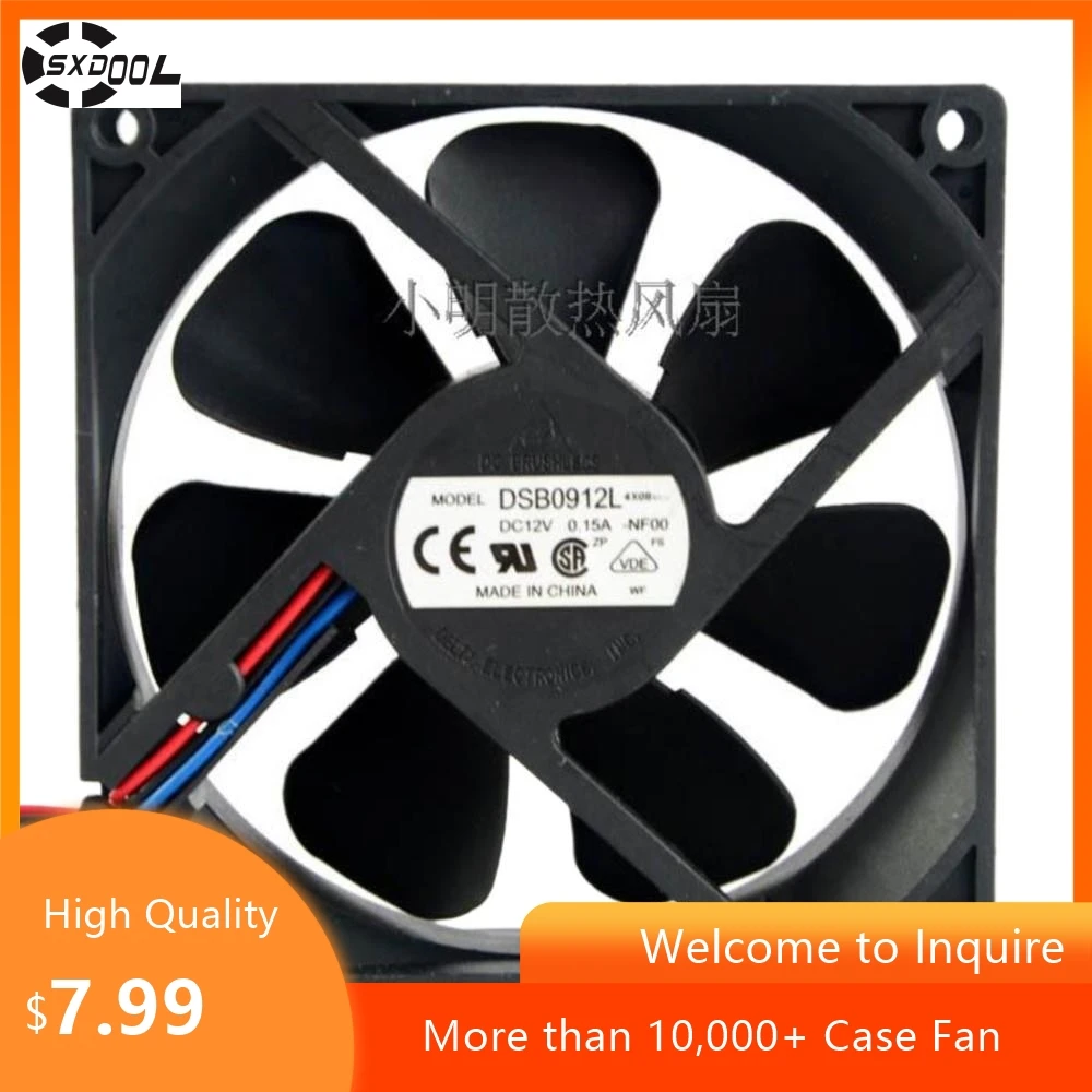 9025 92mm Fan For Delta DSB0912L 9cm 12V 0.15A Mute Cooling Fan, Three-Wire Low Noise for Gaming PC, Workstations, Power Supply