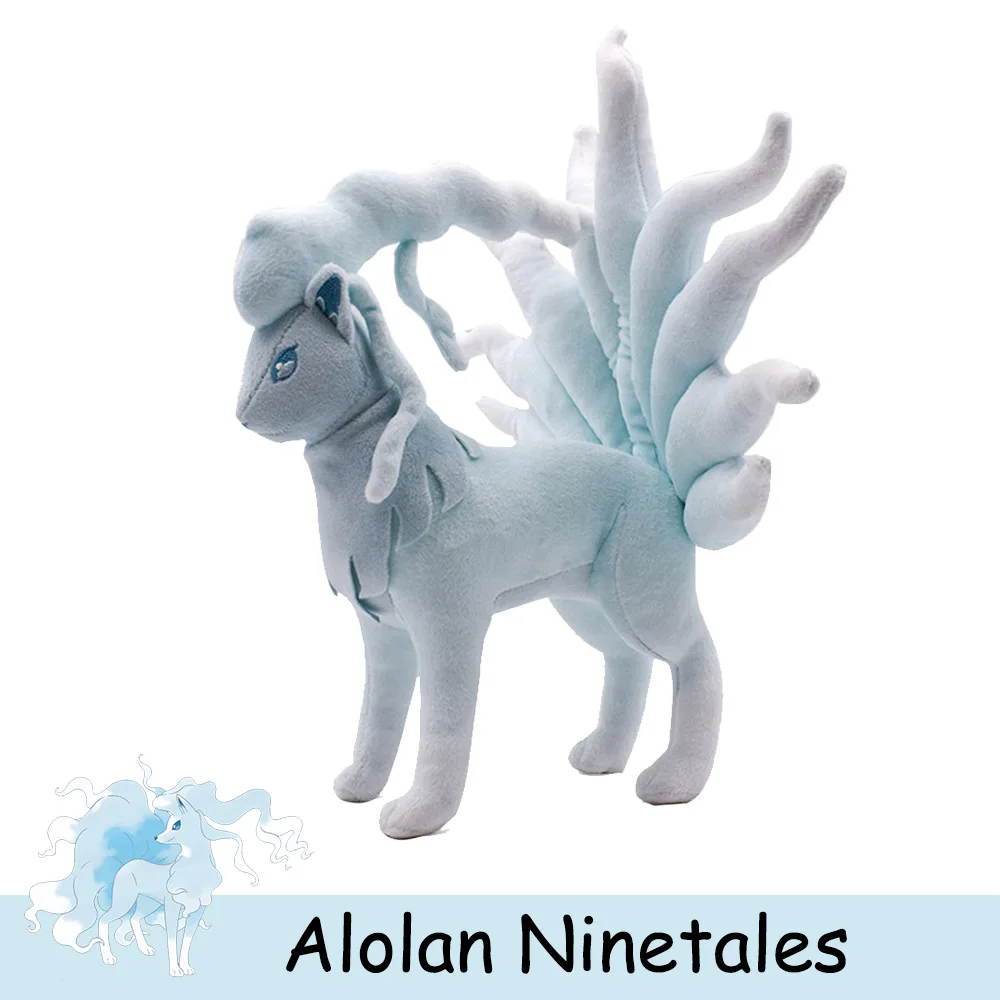 

Alolan Ninetales Pokemon Plush Doll Big Size Ice Fox Soft Stuffed Toy Kawaii Pocket Elf Cartoon Animals Birthday Halloween Gift