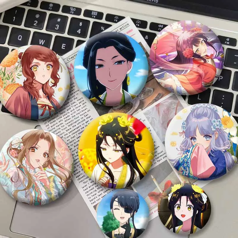Cute Anime Though I Am An Inept Villainess Button Badge Reirin Keigetsu Leelee Brooch Cartoon Cosplay Pins Backpack Hat Ornament