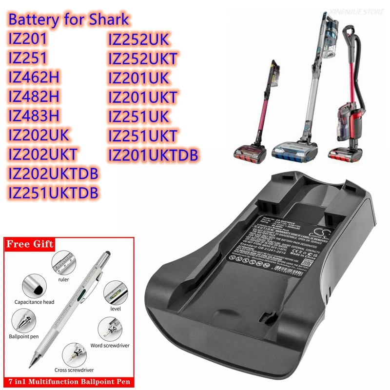 CS Battery XSBT700,XSBT700EU,XSBT750,XSBT750EU for Shark IZ201,IZ251,IZ462H,IZ482H,IZ483H,IZ202UK,IZ202UKT,IZ202UKTDB,IZ252UK