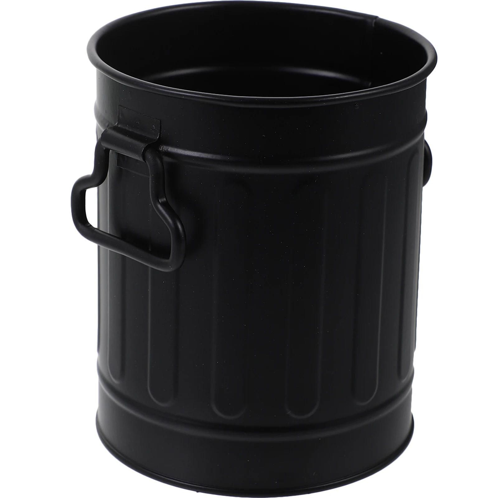 

Cute Desktop Trash Can Metal Storage Bucket Iron Garbage Can Large Capacity Multi-Purpose Pen Holder Brush Container