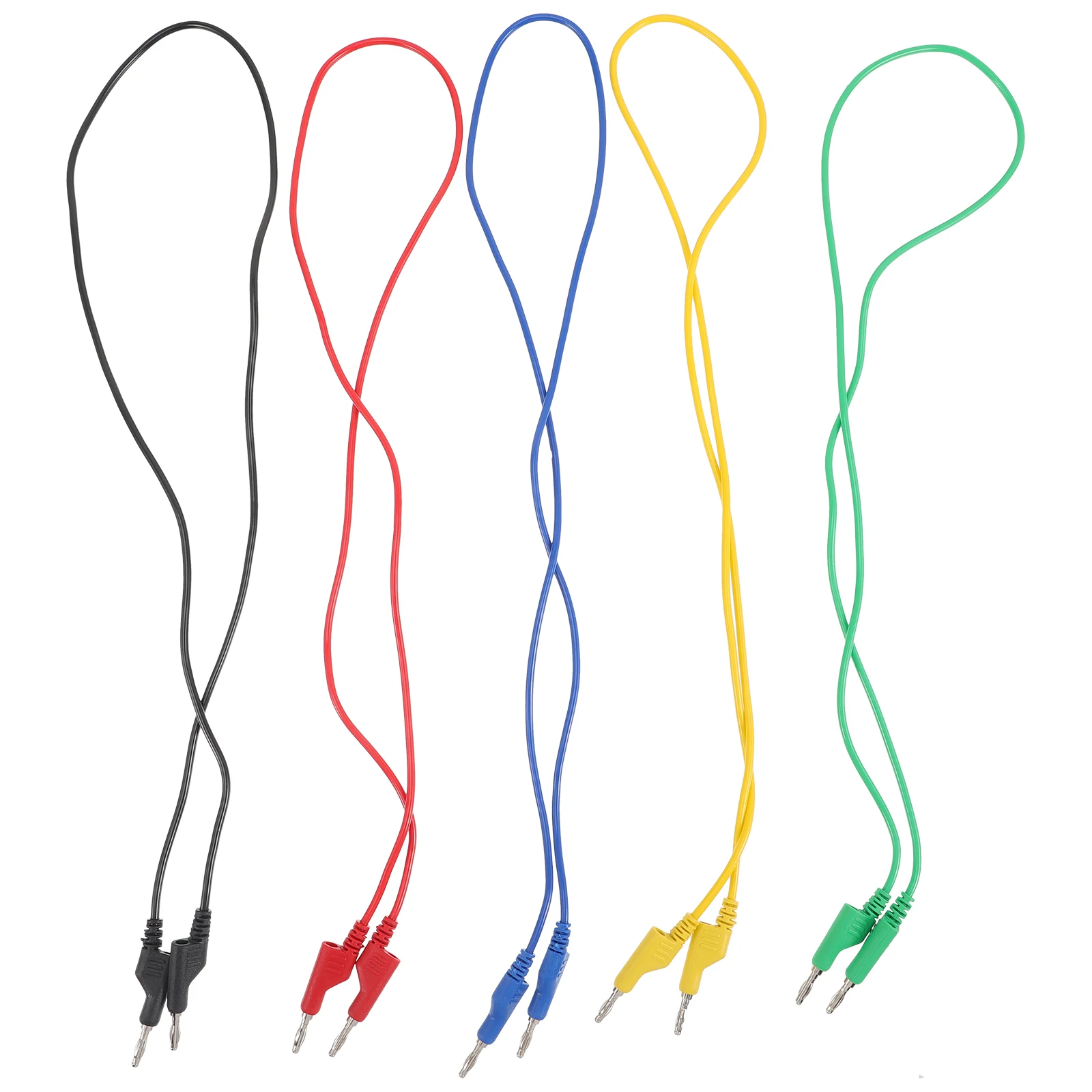 

5pcs Double Bridle Test Line Multimeter Stackable Banana Plug Leads Insulated Copper Connectors For Electrical