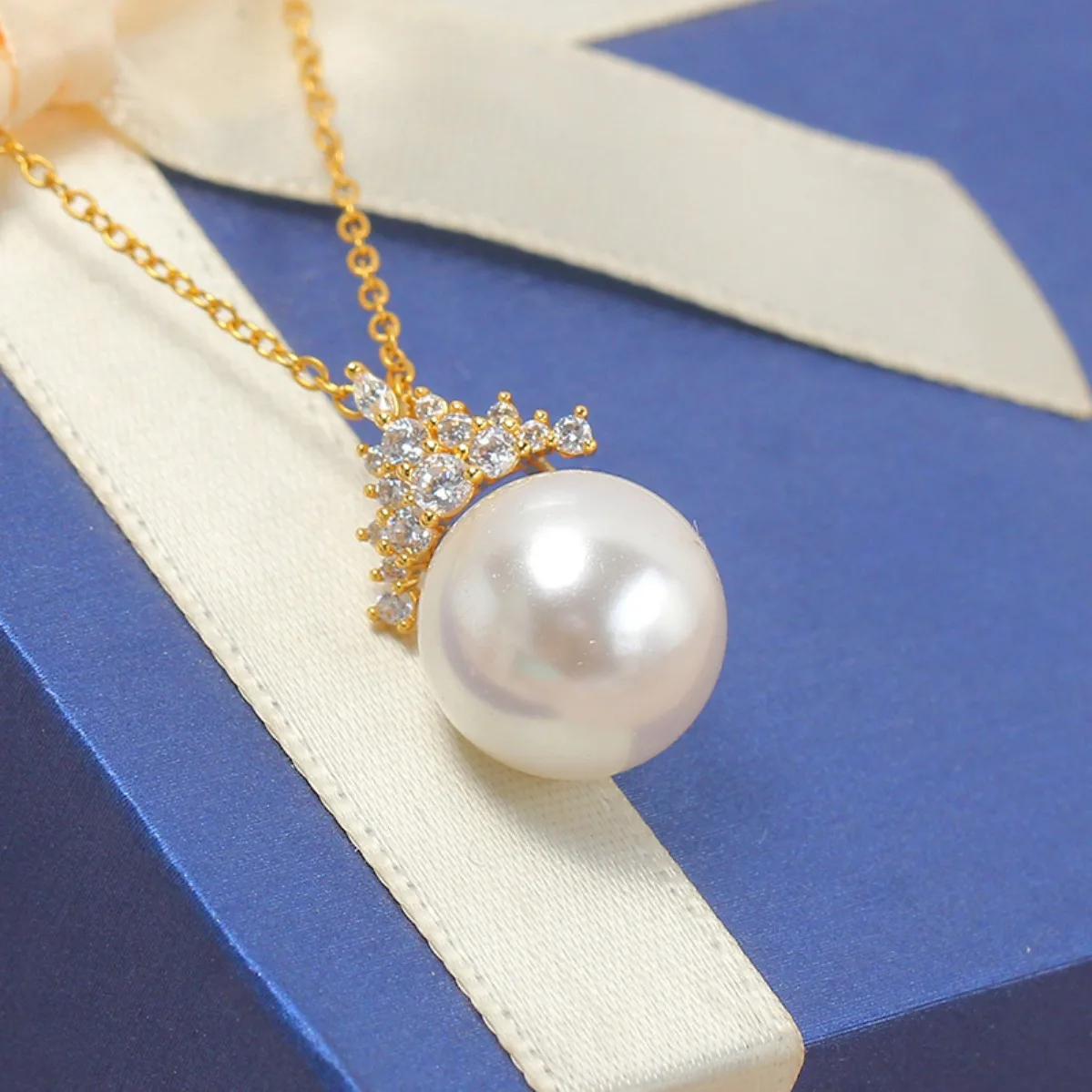 Brass 14K Gold Plated Ice Queen Pearl Stud Earring & Pendant Blank Setting Set, S925 Silver Needle DIY Jewelry Findings For Wome