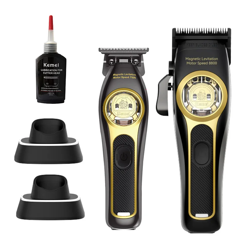 Kemei KM-2373 Baber Haarschneidemaschine Professionelle Haarschneidemaschine mit Ladestation für Männer Elektrischer Haarschneider Männer Geschenk