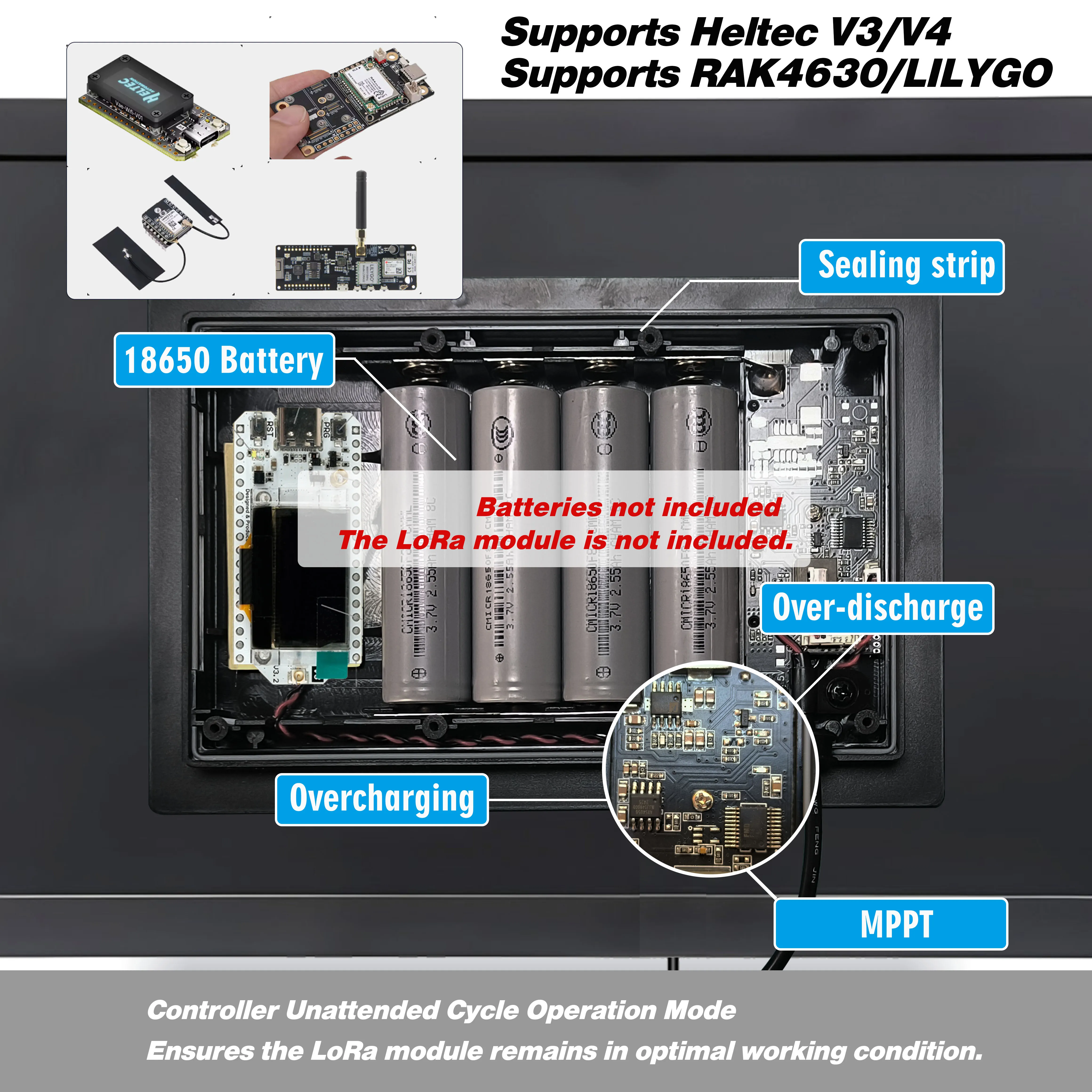 DIY 25W MPPT 태양광 LoRa 노드 설치 배터리 Meshtastic 868 915Mhz Heltec V3 V4 NRF52480 RAK4630 LILYG…