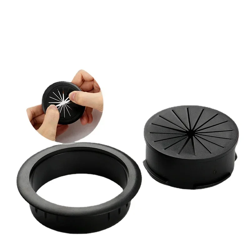 Desk Wire Hole Cover Base Computer Grommet Table Cable Outlet Port Surface Line Box Furniture Hardware Plastic cable hole cover