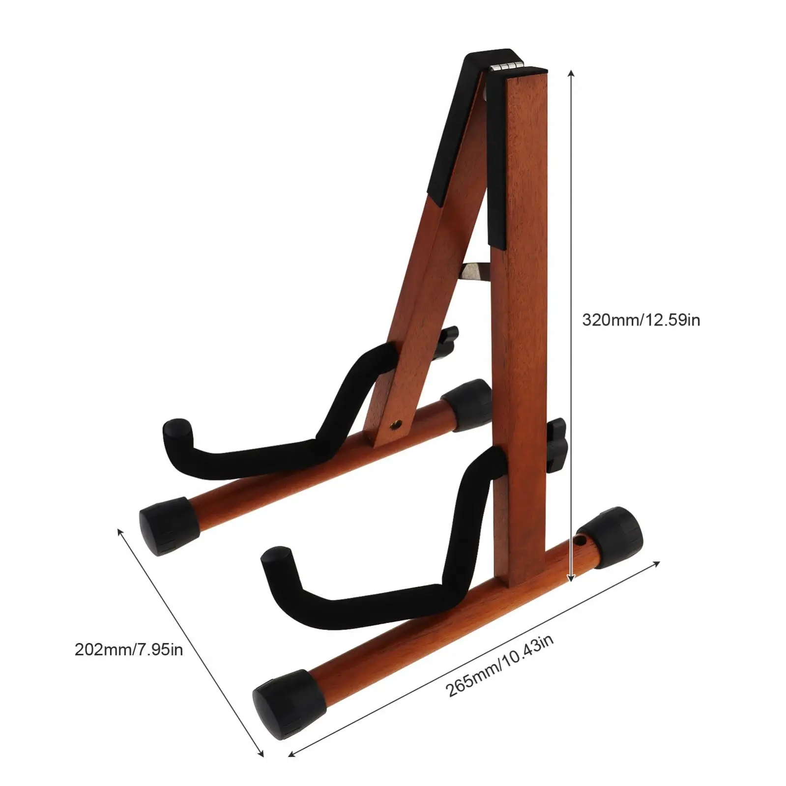 Real Mahogany Solid Wood Floor Violin Stand for Violins / Viola / Ukulele with Bow Holder, Foldable Wooden Stand