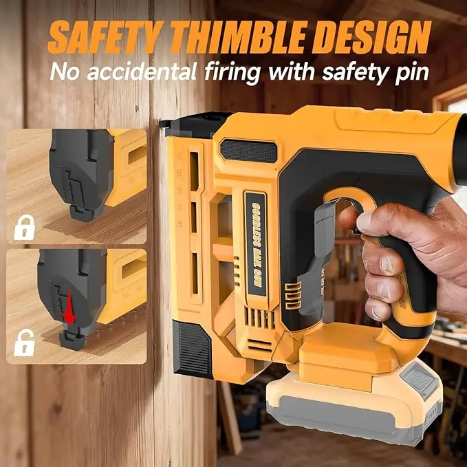 YEARTOP F10~32 K10~K25 Brushless Electric Nain Gun 2 IN1 Multi-Function Framing Staple Gun Stapler Power Tool For Dewalt Battery