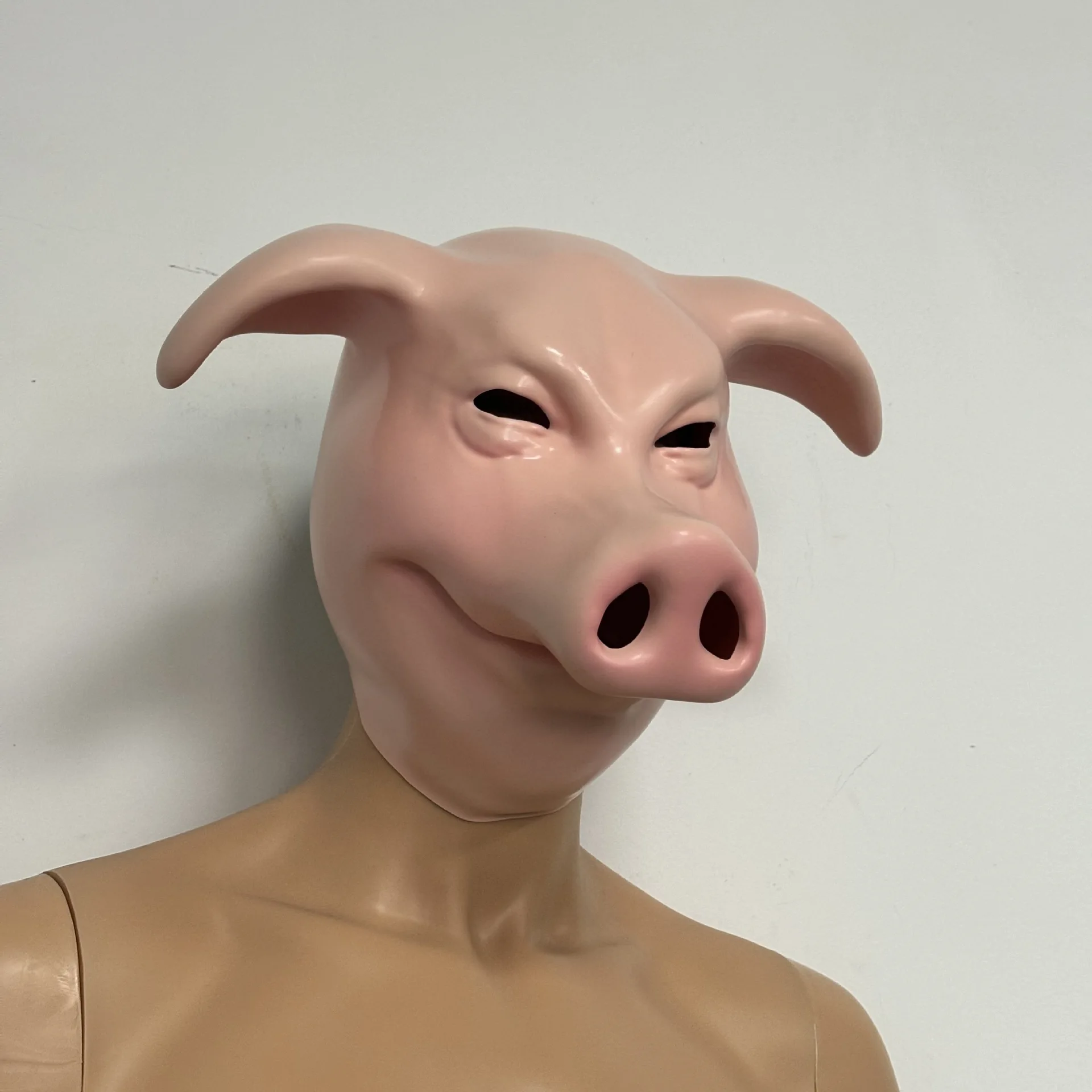 Lustige Schwein-Vollkopf-Latexmaske Realistische Tier-Schweinemaske Halloween Cosplay Maskerade Karneval Kostümparty Requisite – Detail 7