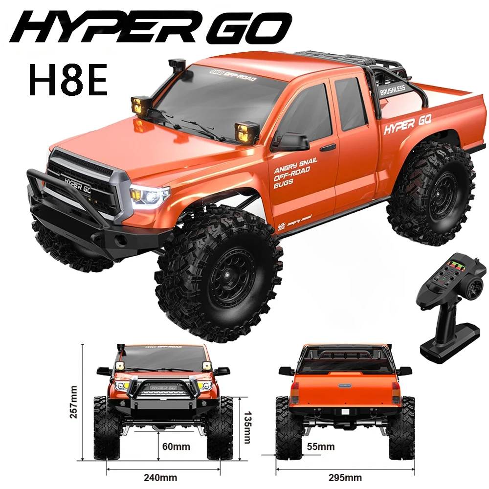 

MJX Hyper GO H8E RC Crawler 1/8 Full Size 2.4GHz Brushless RTR Off-Road Pickup Remote Control Rock Climbing Outdoor Hobby Adult