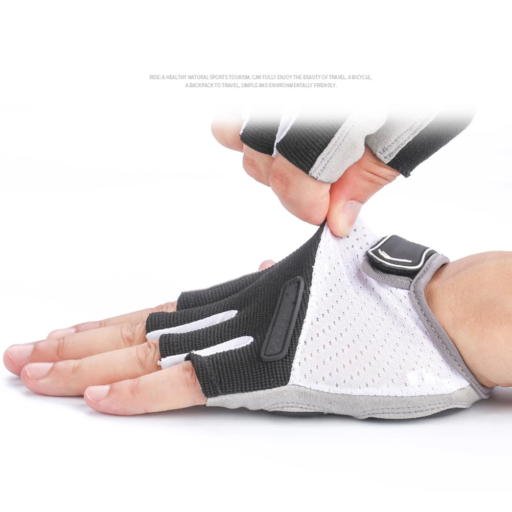 

Bike Gloves Cycling Fingerless Breathable Elastic Fabric Sticker Arm Closer Fit for Mountain Motorcycle Riding Sports Outdoors