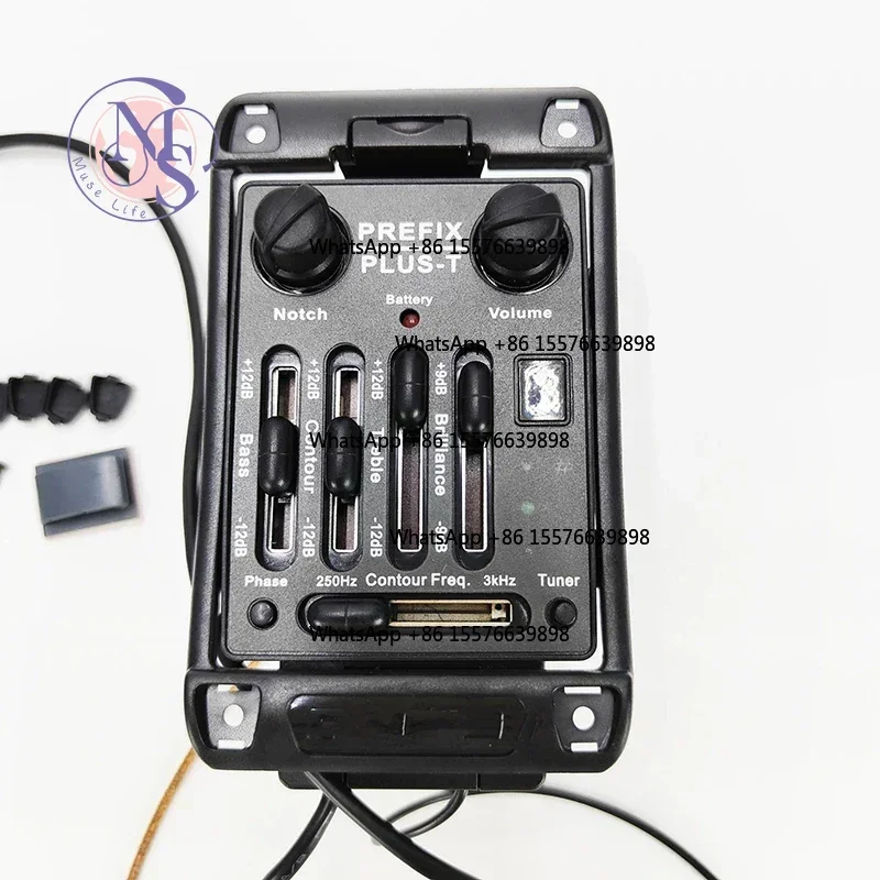 Folk Acoustic Guitar Pickup System, Built-in EQ and Chromatic Tuner for Acoustic Guitar