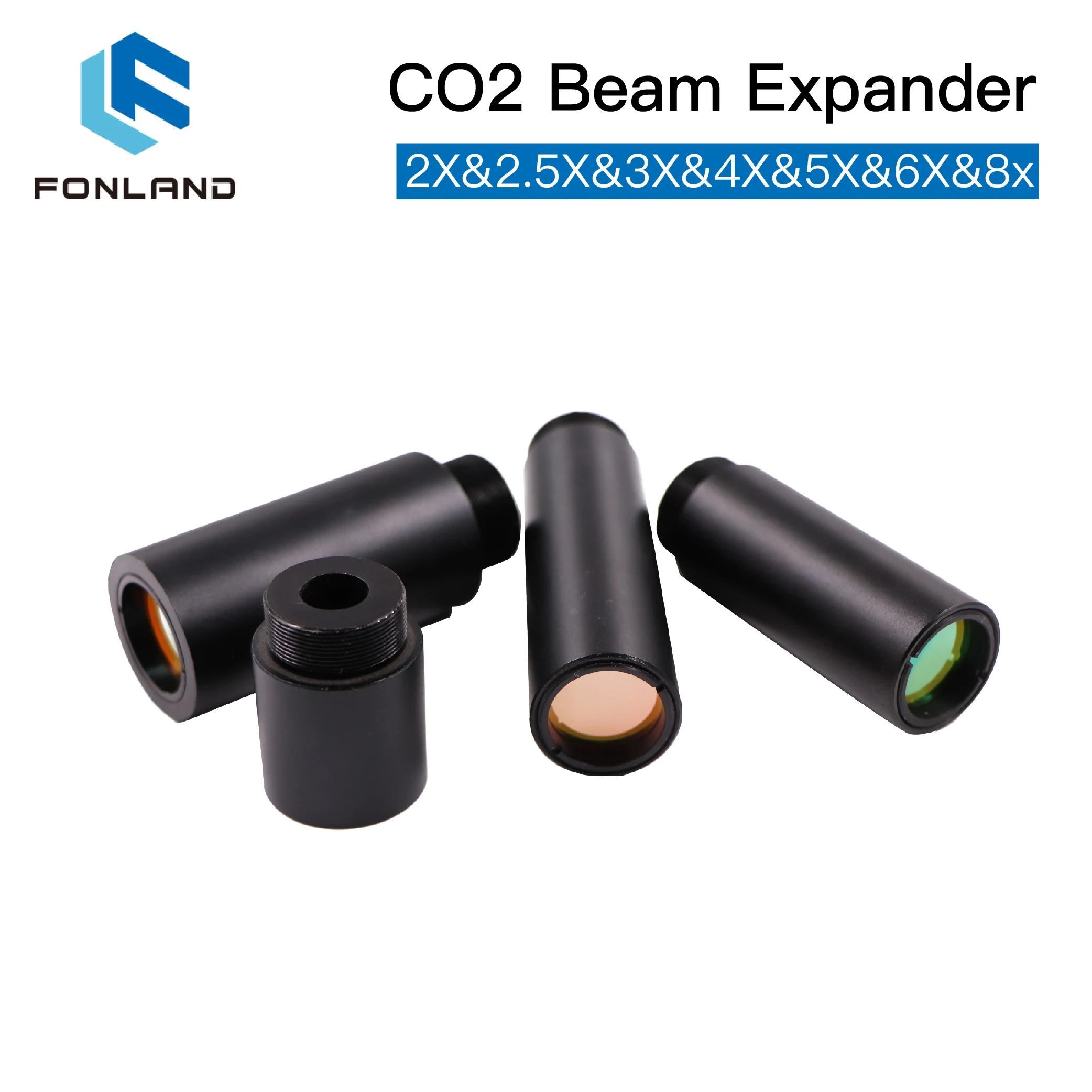 FONLAND CO2 Laser Beam Expander 10.6um 2X 2.5X 3X 4X 5X Galvanometer Laser Marking Lenses Optics Beam Expand