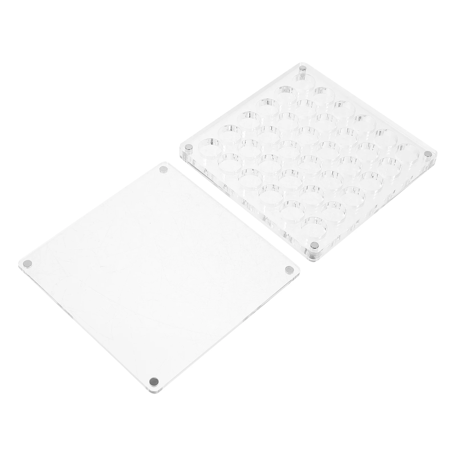 

Magnetic Accessories Box 36 Compartments Clear Acrylic Nail Charms Storage Organizer Rhinestone Display Holder Jewelry