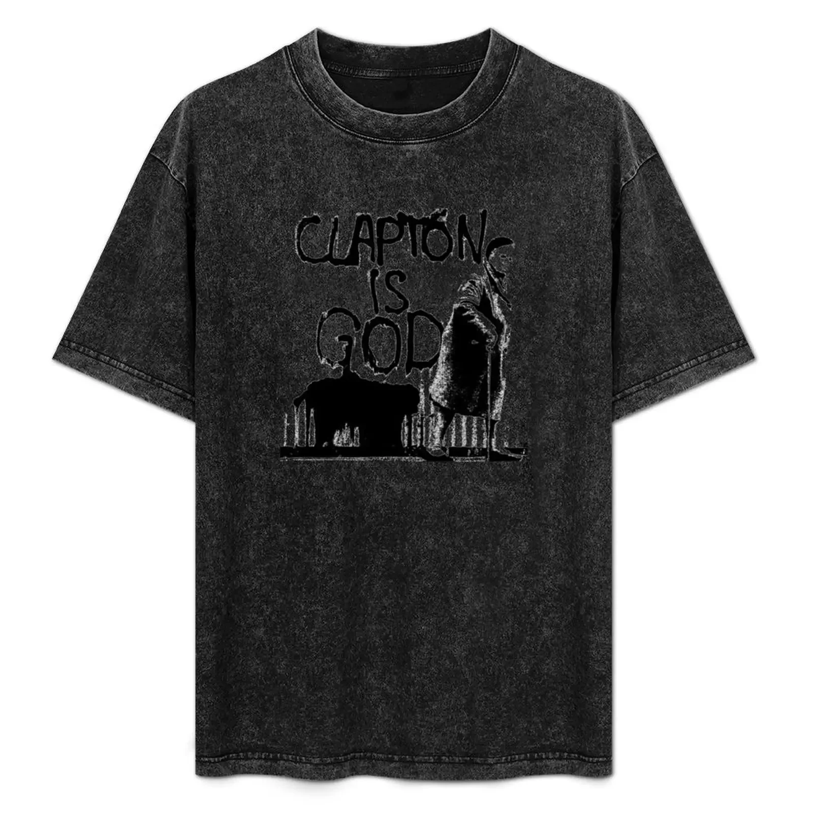 

Clapton is God - Black on White T-Shirt Abstract Pattern Print Top