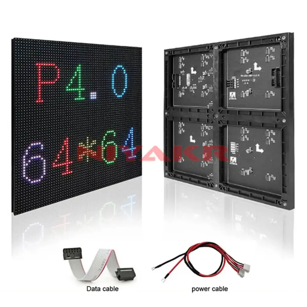 

Indoor RGB Full Color Matrix P4 64x64 Pixels LED Display Module 256x256mm
