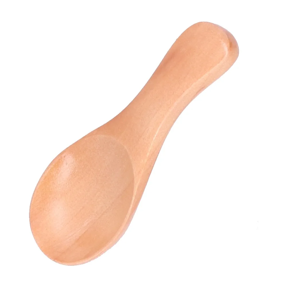 10Pcs Wood Dessert Spoon Solid Smooth Hand Ice Cream Spoon Wood Grain Texture Practical Table Spoon Food Presentation