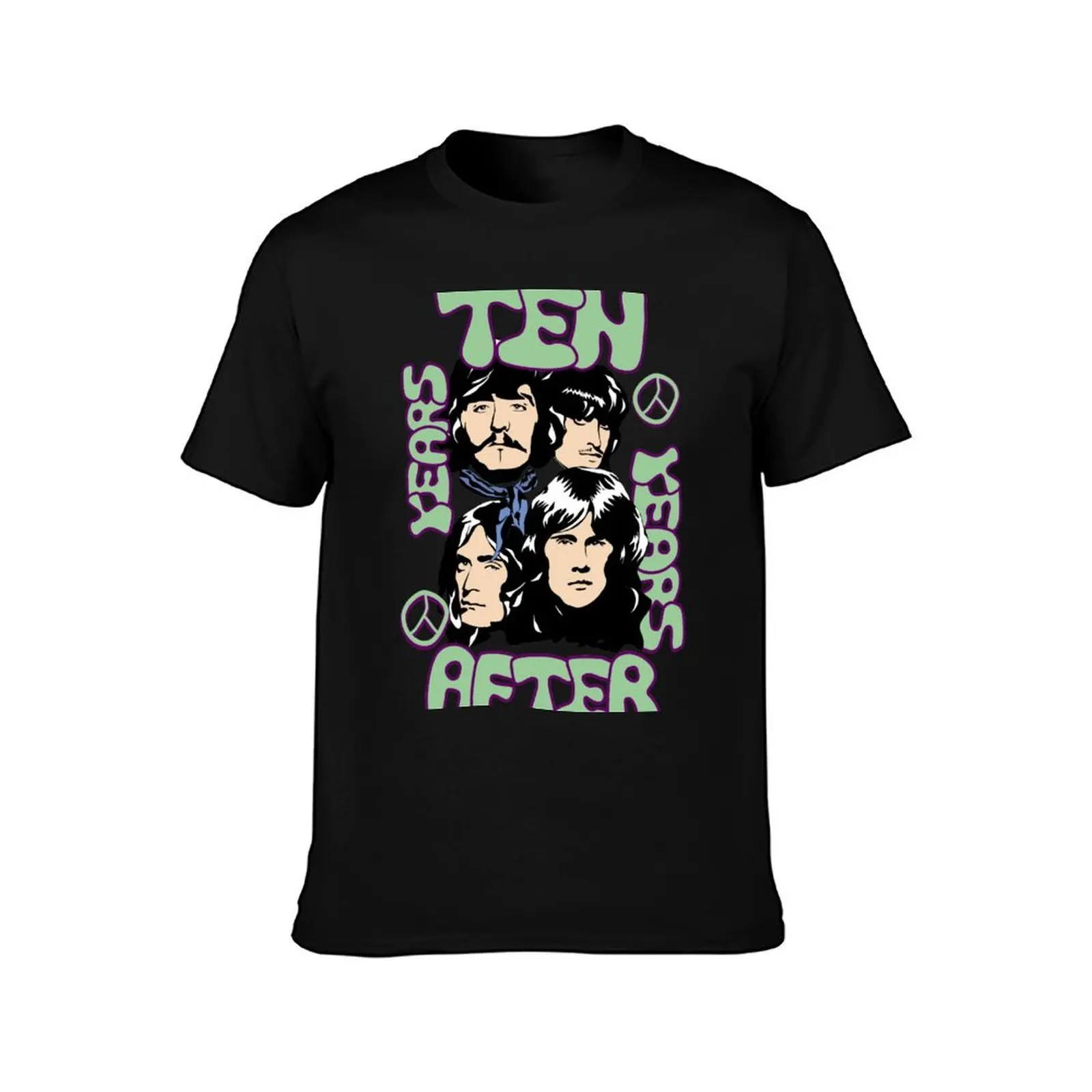 Ten Years After T-Shirt, Summer Casual Cotton Tee, Oversized Streetwear Tops, Vintage Graphic Print, Loose Fit Short Sleeve