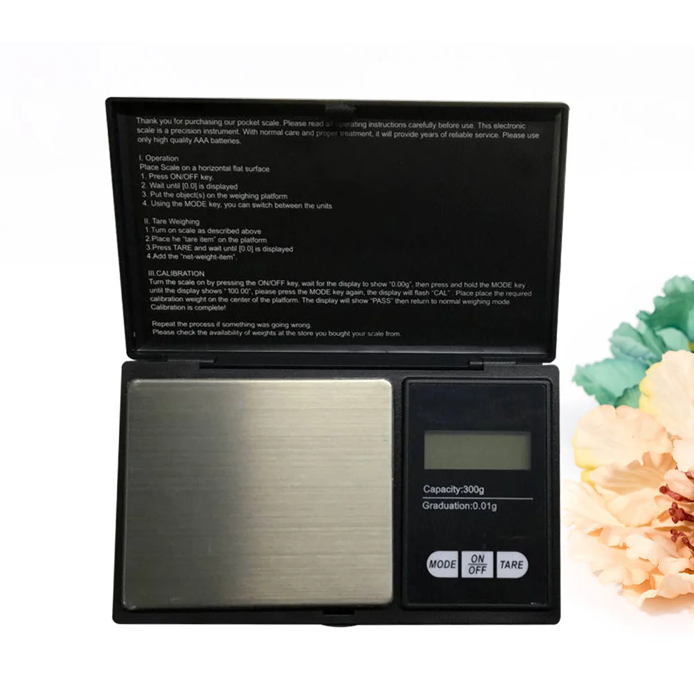 

300G/0.01G Electronic Jewelry Scale Compact Balance Lcd Backlight For Mailing Medicinal Materials 0.01G Precision