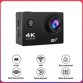 4K Action Camera WiFi Sports DV Bike Drive Recorder Helmet Vedio Recorder Camera Underwater Travel Bicycle Vlog Camera