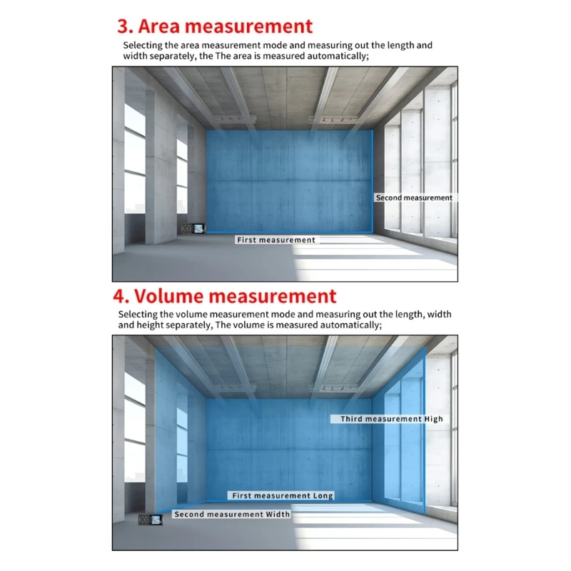 Télémètre à mesurer étanche, zone d'outil, règle Roulette Volume
