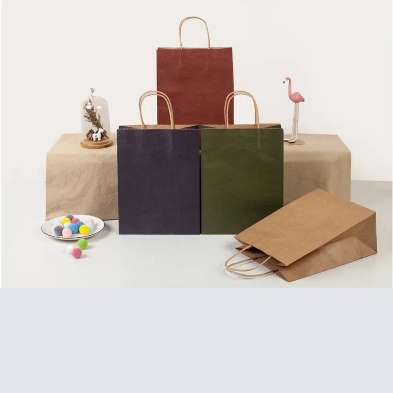 10 Pcs Kraft Paper Gift  for Cosmetic Wedding Candy Grocerycustom paper with own logo wholesale paperthickened kraft paper