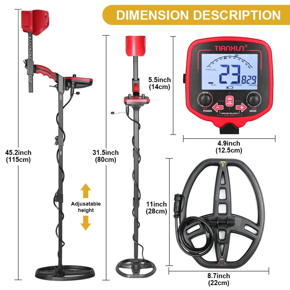 Profesjonalny podziemny wykrywacz metali Tianxun TX 850L potężne wykrywacze z żółtego złota poszukiwacz skarbów GP wykrywacz wskazówek