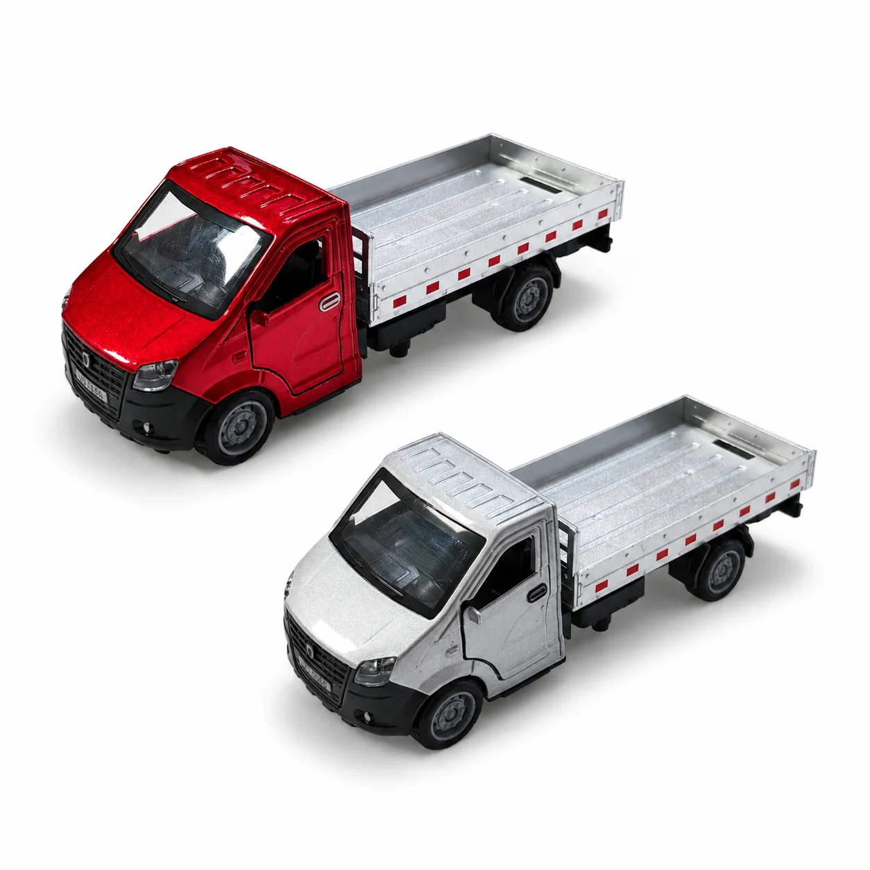 (Bagged) 1/34 Scale Alloy Pullback Three-Door Truck, Stylish Design, Can Carry Cargo, Boy's Toy, Die-Cast Metal.