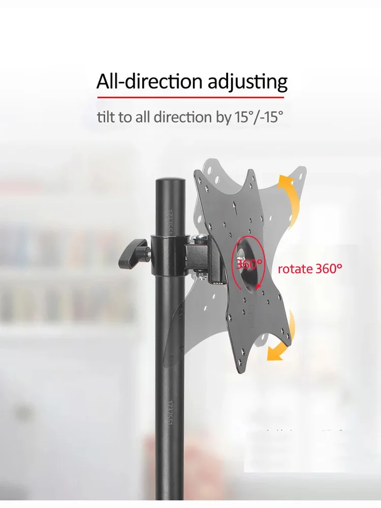 10A-N 30inch 32inch 37inch 40Inch 55inch swivel LCD TV floor stand parts accessory 200X200 vesa plate with joint for 35mm pipe