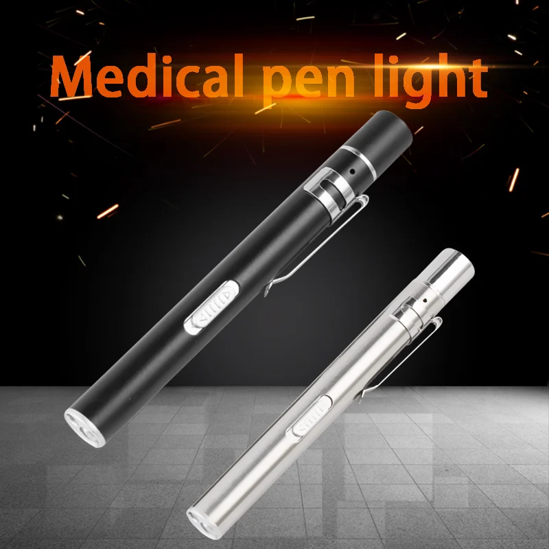 Linterna pequeña recargable con forma de bolígrafo para médicos y enfermeras, doble fuente de luz LED, amarilla y blanca, verificación de pupila, oreja, nariz y th