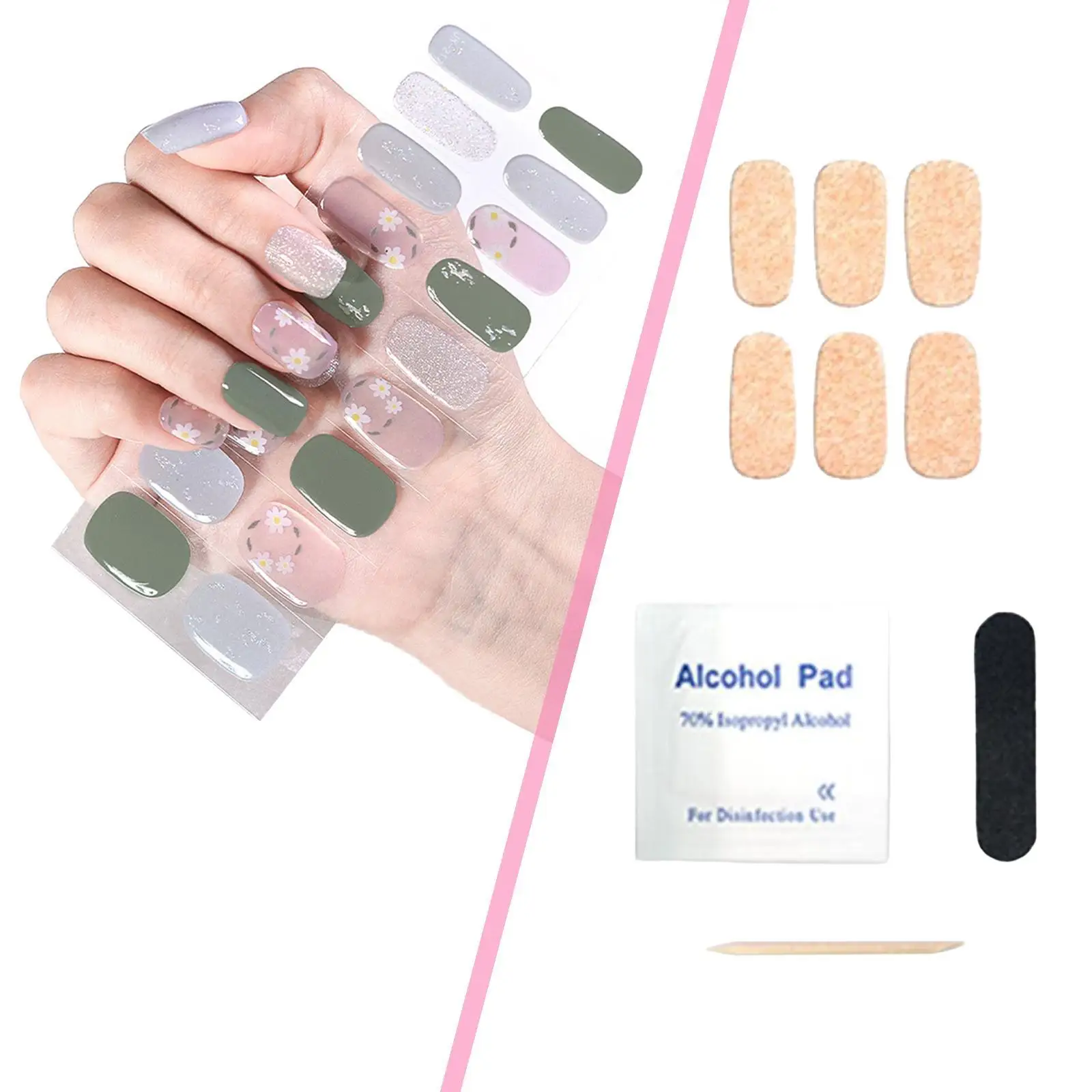 

Nail Adhesives Wrap Self Adhesives,Gel Nail Wrap Stickers Decals Nail Patches Gifts Semi Cured,Gel Nail Wraps Patch for Girls