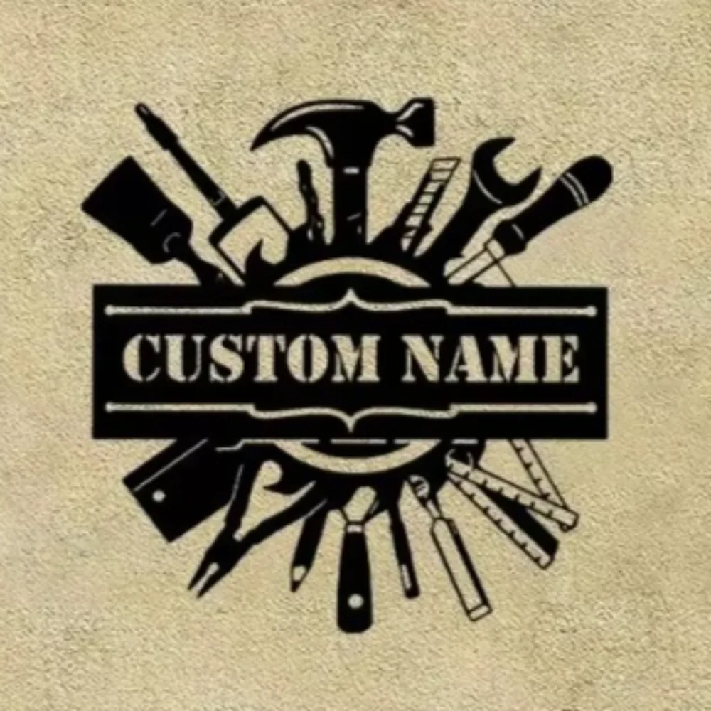 

Tool Design Custom Metal Wall Art Nameplate and Sturdy Cordless Build for Garage Ideal as Gift for DIY Enthusiasts Custom Sign