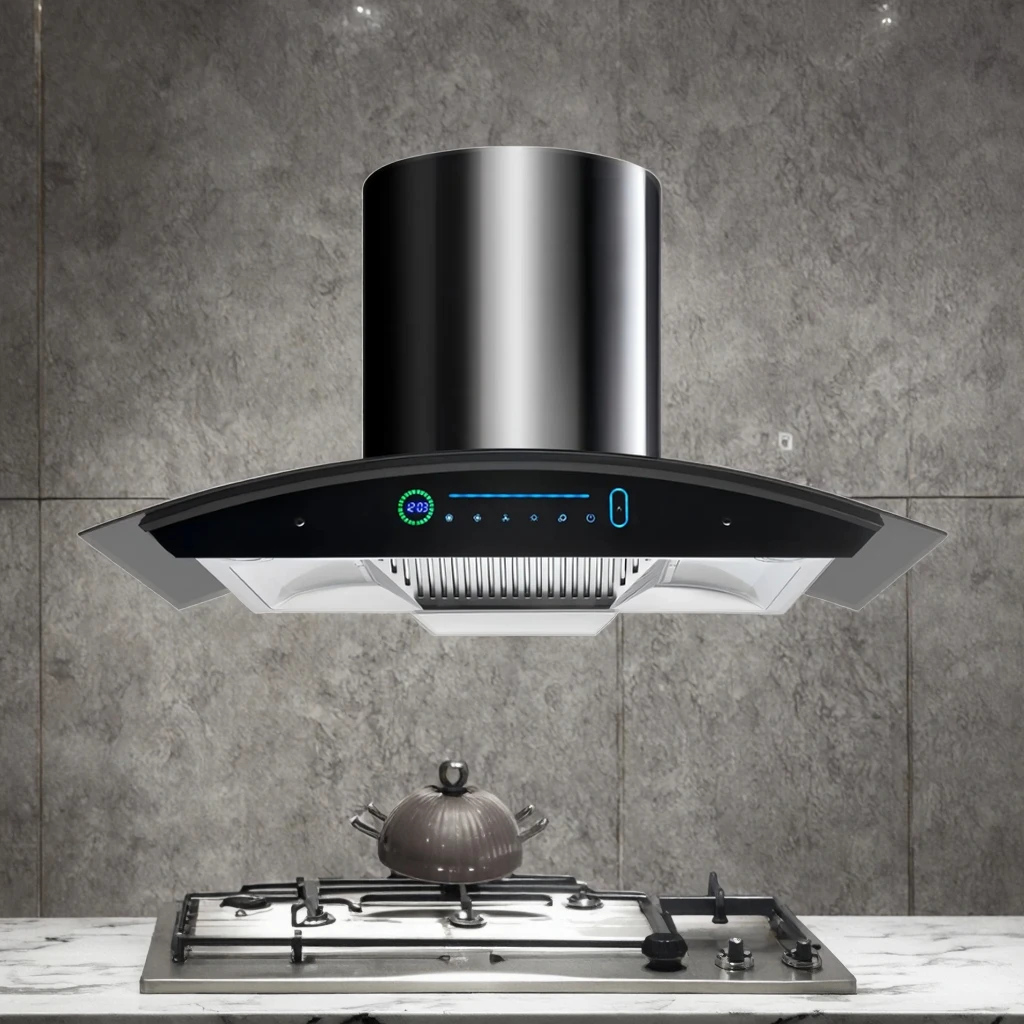 

Настенная горячая распродажа коммерческой кухонной вытяжки с мощным сенсорным экраном для мобильных устройств