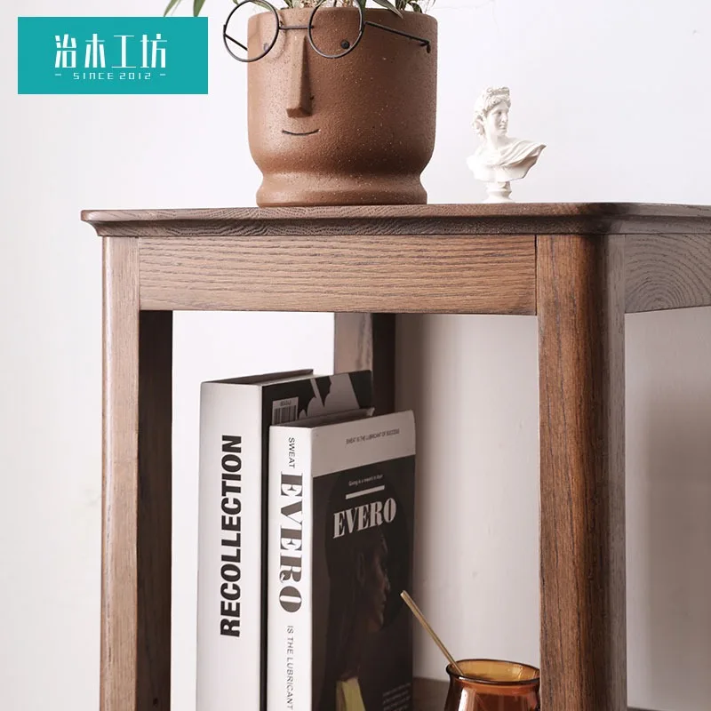 Woodworking Workshop All solid wood edge few red oak flower stand American environmentally friendly walnut living room simple mu