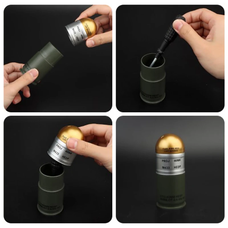 1/2/3pcs Mini Storage Case Airsoft Display M433 HEDP 40mm Cartridge Dummy Grenade Model Military Fan Collection Toy Gift