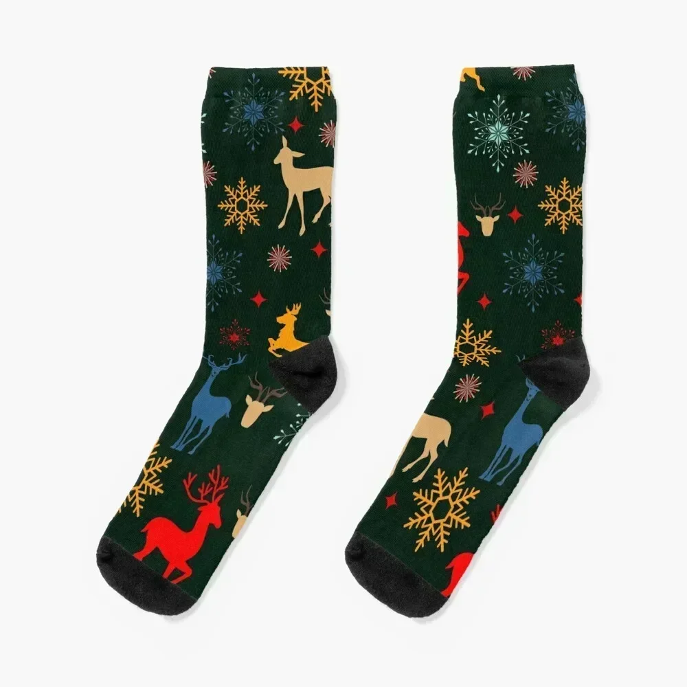 

Christmas Reindeer Pattern Socks Hiking boots Argentina custom sports professional running Mens Socks Women's