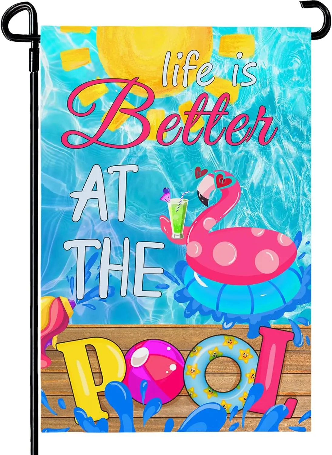 Life is Better at the Pool Garden Flag Swimming Pool Party Yard Flags Happy Summer Welcome Decorative Flags for Outside Pati hhz