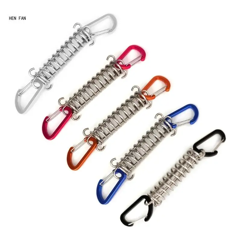 1/4/5/6/10Pcs Stainless Steel Tent Wind Proof Rope Buckle Fixing Spring Buckles M89D