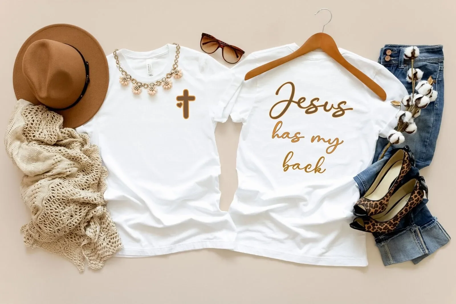 Jesus Has My Back T Shirt Christian S Religious Bible Verse Blessed Faith Lover Church