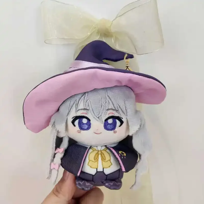 Cute Girl Elaina Attribute Adorable Sitting Posture Printed Body Pendant Plush Cotton Doll 10cm Anime Cosplay Pendant Toys