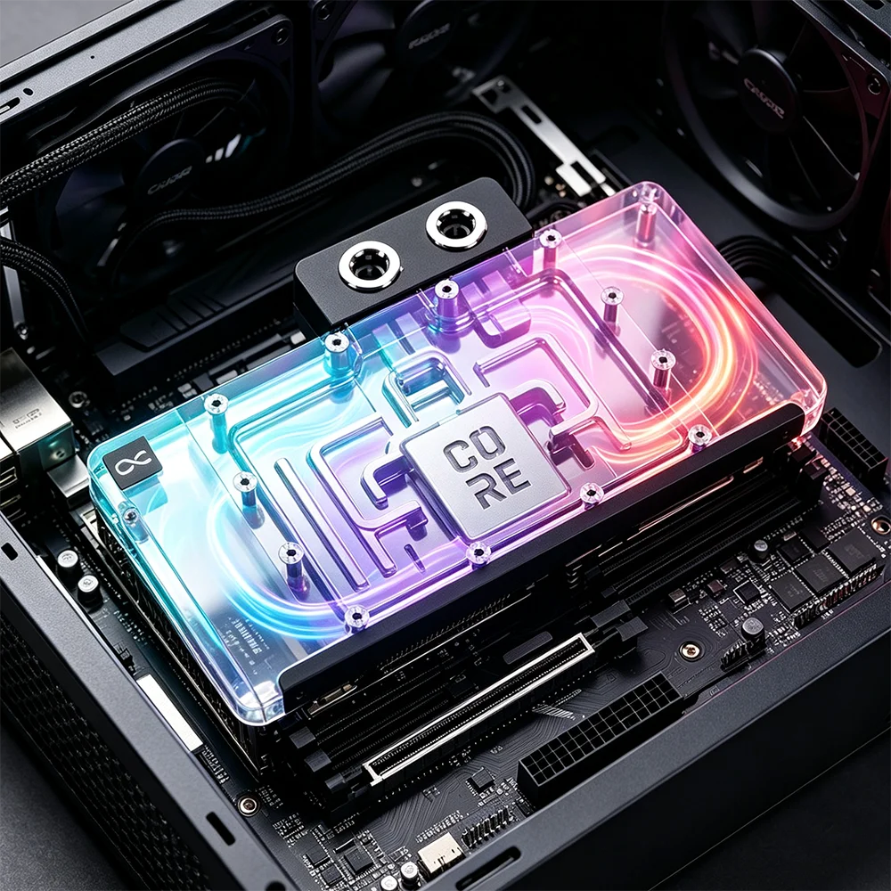 Alphacool Core GPU Water Block for Sapphire NITRO+ AMD Radeon RX 9070 9070 XT Card Cooler with Backplate Cooling System Accessor