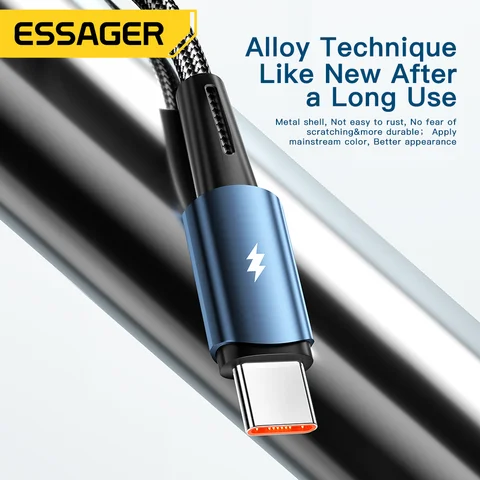 Кабель Essager 120W USB-C для сверхбыстрой зарядки 6A — фото товара