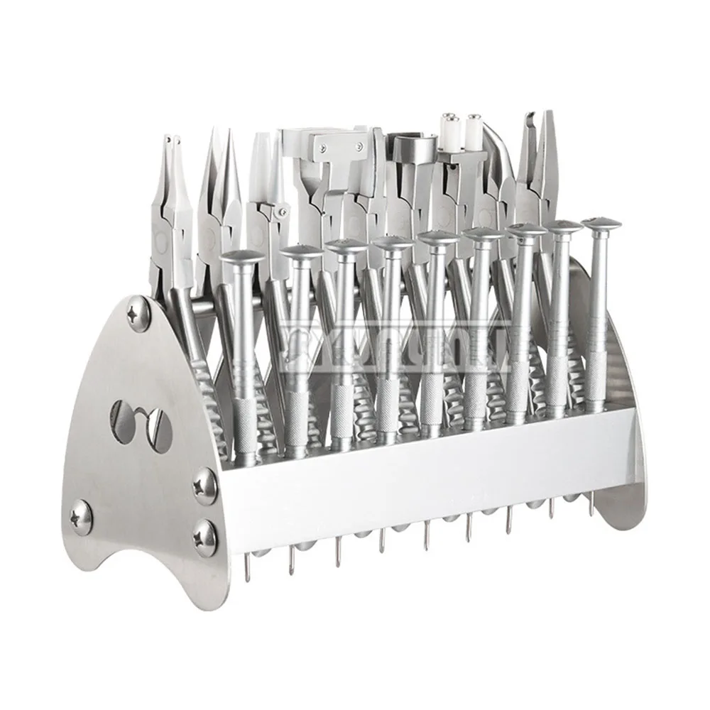 Combination Glasses Frame Adjustment Glasses Store Tool Holder  Screwdriver + 9cs Glasses Plier Glasses Repair Tool